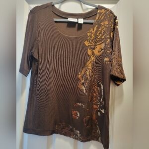 Chicos Brown and Gold Women's Top